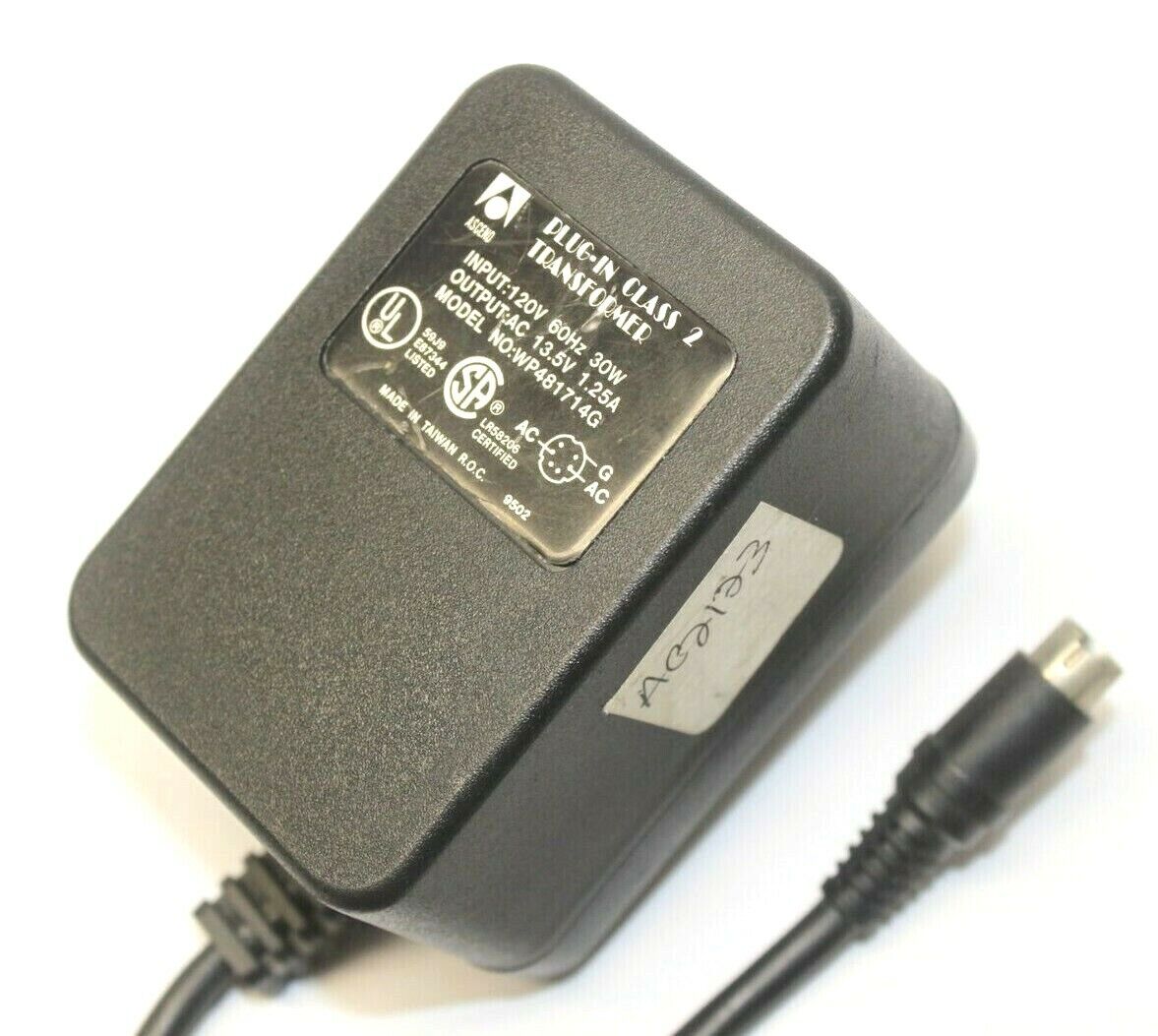 *Brand NEW* Ascend WP481714G Plug In Class 2 Transformer Output 13.5VAC 1.25A AC Adapter